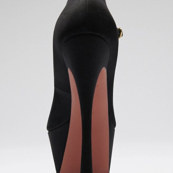 Yigit Pump Black Satin 39 EU 8.5 Amina Muaddi BRAND NEW in box dust bag RHoBH - Picture 6 of 11